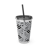 Piano Keys Design 04 on Tumbler with Straw - 16oz, Perfect for Music Lovers