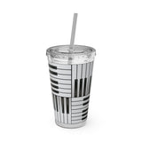 Piano Keys Design 01 on Tumbler with Straw - 16oz, Perfect for Music Lovers