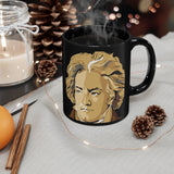 Beethoven Image 2 on Black mug 11oz