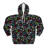 Colourful Musical Instruments Unisex Pullover Hoodie (AOP) (3)