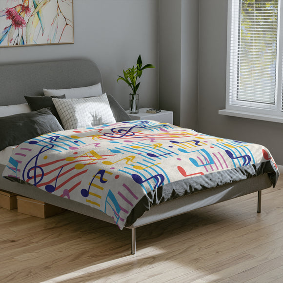 Musical Notes Velveteen Minky Blanket 2