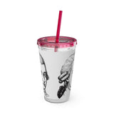 Mozart Sketch Design on Tumbler with Straw - 16oz, Perfect for Music Lovers