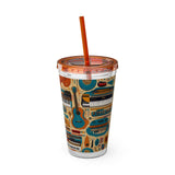 Sunsplash Musical Instruments Design 02 on Tumbler with Straw - 16oz, Perfect for Music Lovers