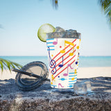 Music Notes Design 02 on Tumbler with Straw - 16oz, Perfect for Music Lovers