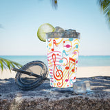 Music Notes Design 01 on Tumbler with Straw - 16oz, Perfect for Music Lovers