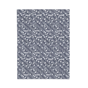 Music Notes Design 03 on Velveteen Plush Blanket for Music Lovers