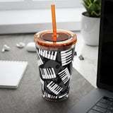 Piano Keys Design 03 on Tumbler with Straw - 16oz, Perfect for Music Lovers