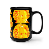 Beethoven Pattern 5 on Black Mug 15oz