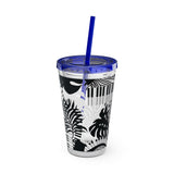 Piano Keys Design 02 on Tumbler with Straw - 16oz, Perfect for Music Lovers