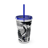 Piano Keys Design 02 on Tumbler with Straw - 16oz, Perfect for Music Lovers