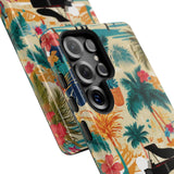 Tropical Piano Samsung Galaxy Phone Case - Floral Design for Music Lovers