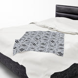 Piano Keys Design 04 on Velveteen Plush Blanket for Music Lovers