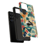 Tropical Piano Samsung Galaxy Phone Case - Floral Design for Music Lovers