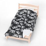Piano Keys Design 03 on Velveteen Plush Blanket for Music Lovers