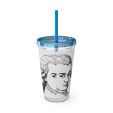 Mozart Sketch Design on Tumbler with Straw - 16oz, Perfect for Music Lovers