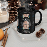 Beethoven Pattern 7 on Black mug 11oz