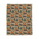 Musical Instruments Design 02 on Velveteen Plush Blanket for Music Lovers