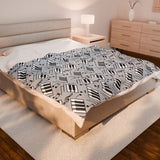 Piano Keys Design 04 on Velveteen Plush Blanket for Music Lovers