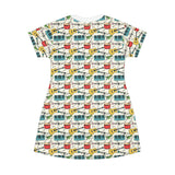 Colourful Musical instruments T-Shirt Dress (AOP) (2)