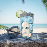 Beethoven Design 01 on Tumbler with Straw - 16oz, Perfect for Music Lovers