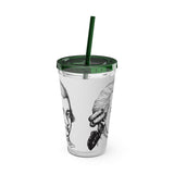 Mozart Sketch Design on Tumbler with Straw - 16oz, Perfect for Music Lovers