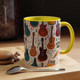 Musical Instruments Design 03 on Accent Coffee Mug - Beautiful Design for Music Lovers