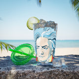 Beethoven Design 01 on Tumbler with Straw - 16oz, Perfect for Music Lovers