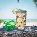 Beethoven Design 02 on Tumbler with Straw - 16oz, Perfect for Music Lovers