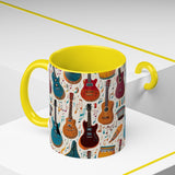 Musical Instruments Design 03 on Accent Coffee Mug - Beautiful Design for Music Lovers