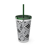 Piano Keys Design 04 on Tumbler with Straw - 16oz, Perfect for Music Lovers