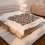Musical Instruments Design 03 on Velveteen Plush Blanket for Music Lovers