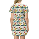 Colourful Musical instruments T-Shirt Dress (AOP) (2)