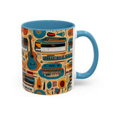 Musical Instruments Design 02 on Accent Coffee Mug - Beautiful Design for Music Lovers