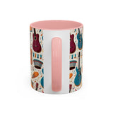 Musical Instruments Design 03 on Accent Coffee Mug - Beautiful Design for Music Lovers