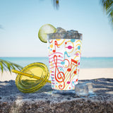 Music Notes Design 01 on Tumbler with Straw - 16oz, Perfect for Music Lovers