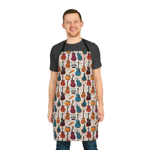 Musical Instruments Design 03 Print on Apron with 5-Color Straps | Perfect for Cooking & BBQ