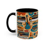 Musical Instruments Design 02 on Accent Coffee Mug - Beautiful Design for Music Lovers