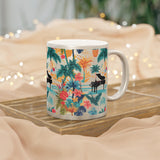Tropical Piano Metallic Mug (Silver / Gold) 11 oz beautiful piano keyboard design