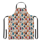 Musical Instruments Design 03 Print on Apron with 5-Color Straps | Perfect for Cooking & BBQ
