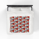 Mozart and Manuscript Design on Velveteen Plush Blanket for Music Lovers