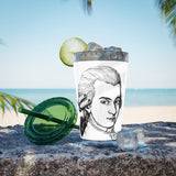 Mozart Sketch Design on Tumbler with Straw - 16oz, Perfect for Music Lovers