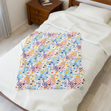 Music Notes Design 02 on Velveteen Plush Blanket for Music Lovers