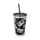 Piano Keys Design 03 on Tumbler with Straw - 16oz, Perfect for Music Lovers