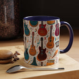 Musical Instruments Design 03 on Accent Coffee Mug - Beautiful Design for Music Lovers