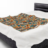 Musical Instruments Design 02 on Velveteen Plush Blanket for Music Lovers
