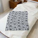 Piano Keys Design 04 on Velveteen Plush Blanket for Music Lovers