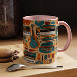 Musical Instruments Design 02 on Accent Coffee Mug - Beautiful Design for Music Lovers