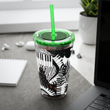 Piano Keys Design 02 on Tumbler with Straw - 16oz, Perfect for Music Lovers
