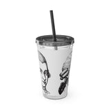 Mozart Sketch Design on Tumbler with Straw - 16oz, Perfect for Music Lovers
