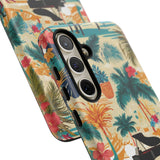 Tropical Piano Samsung Galaxy Phone Case - Floral Design for Music Lovers
